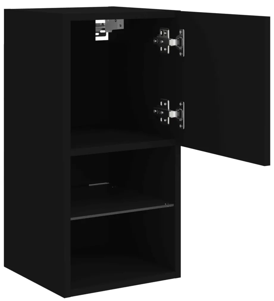 Móvel de TV c/ luzes LED 30,5x30x60 cm preto