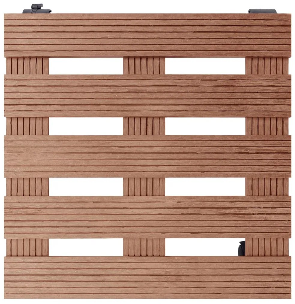 Suportes com rodas para vasos 2 pcs 30x30x7,5 cm WPC castanho