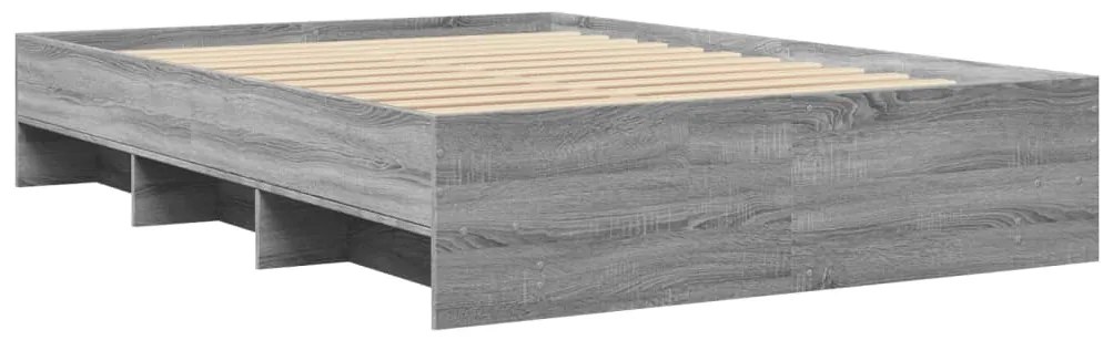 Estrutura de cama 135x190 cm derivados de madeira cinza sonoma