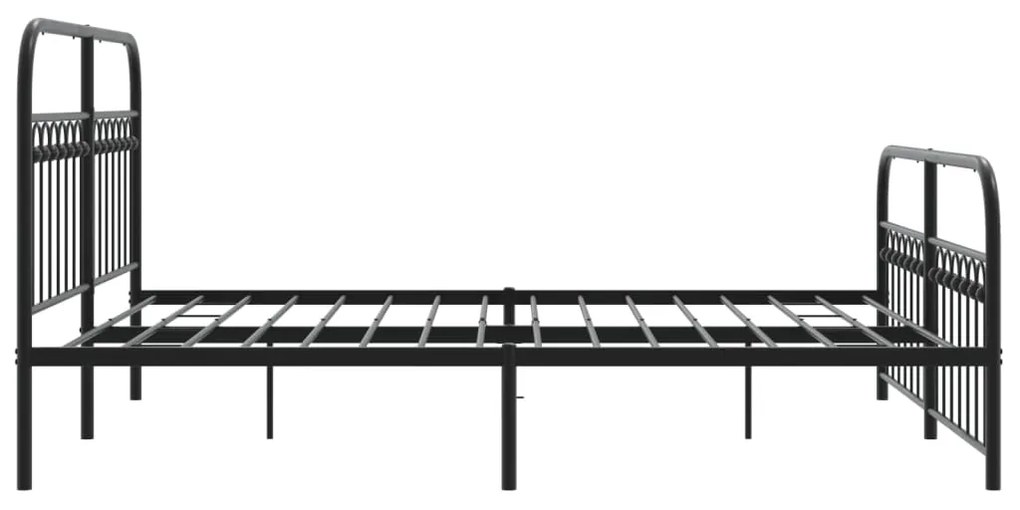 Estrutura de cama com cabeceira e pés 160x200 cm metal preto