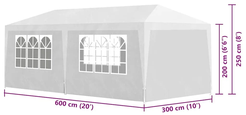 Tenda para festas 3x6 m branco