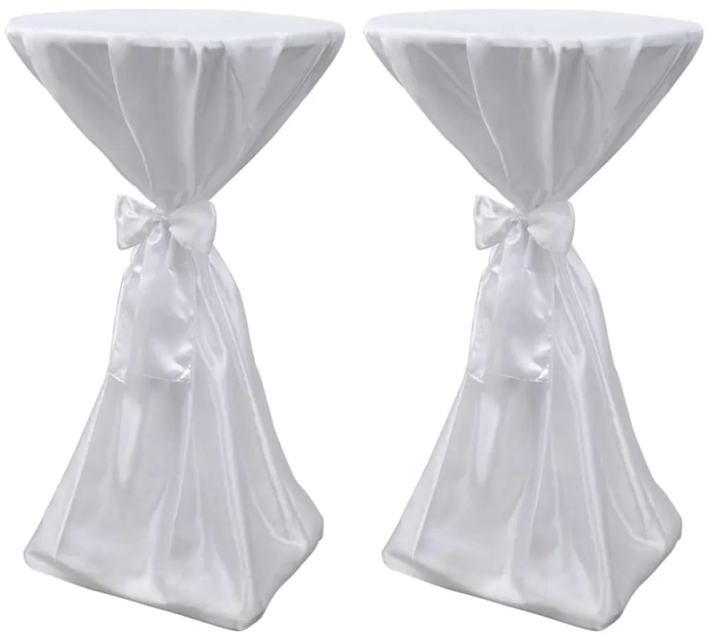 Toalha de mesa com fita, 70 cm / 2 peças, Branca