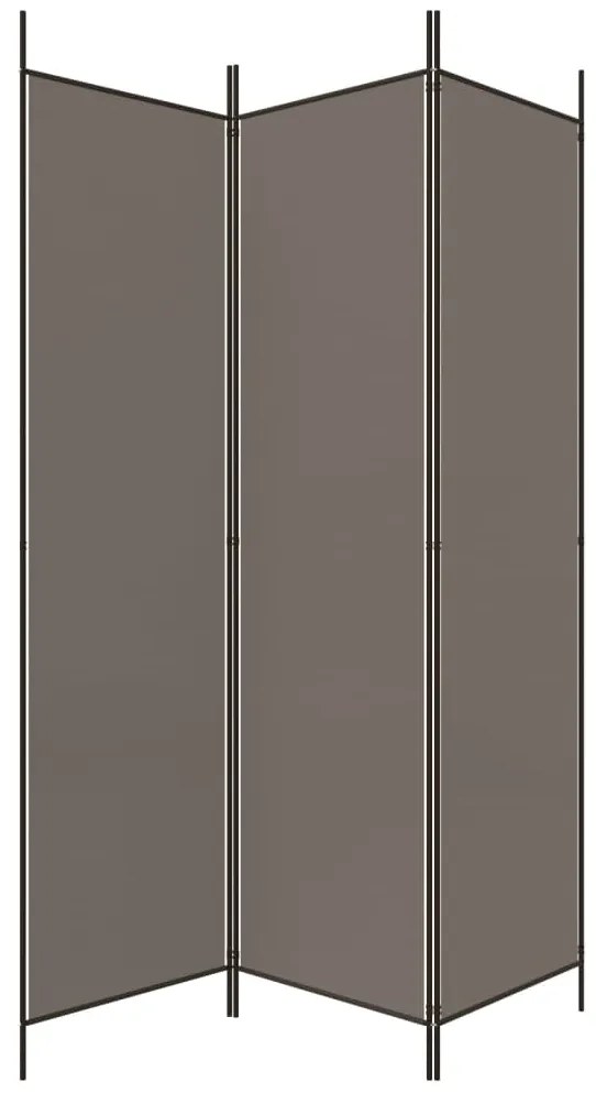 Biombo/divisória com 3 painéis 150x220 cm tecido antracite