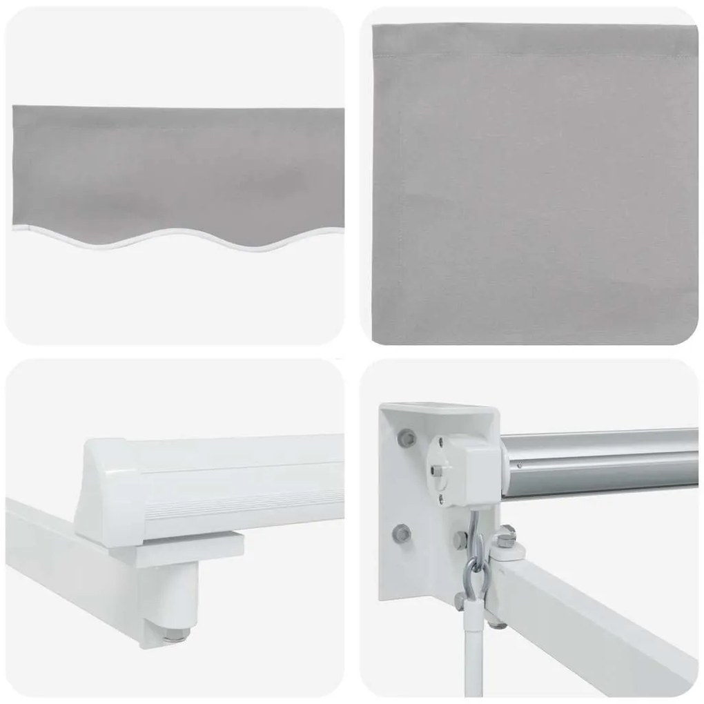 Toldo Retrátil Manual Cinza 400x300 cm