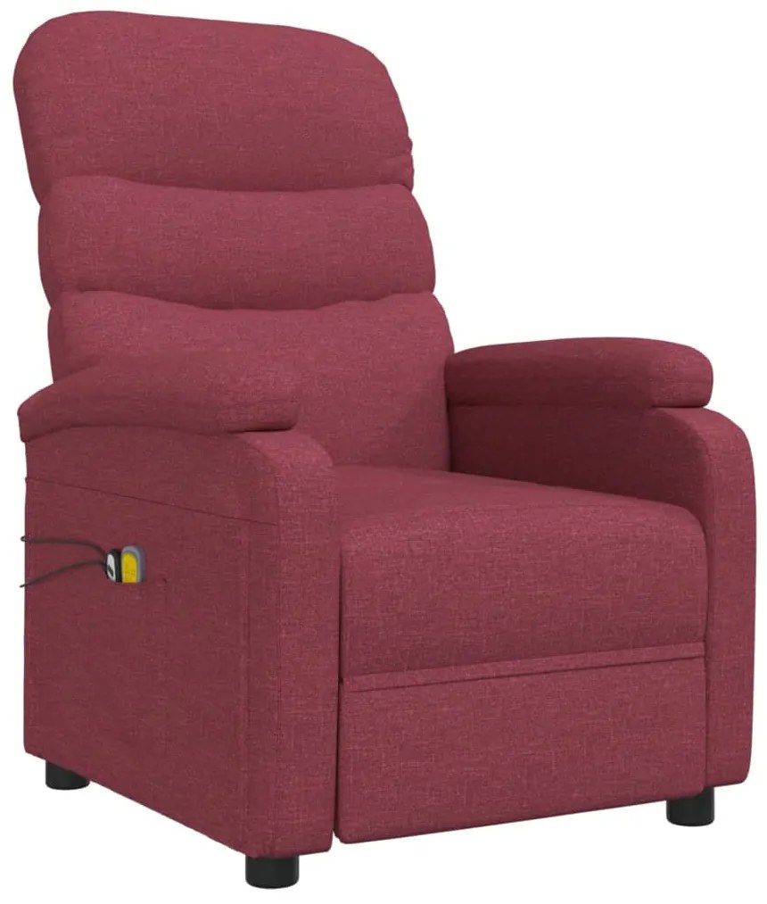 Poltrona de massagens elétrica reclinável tecido vermelho tinto