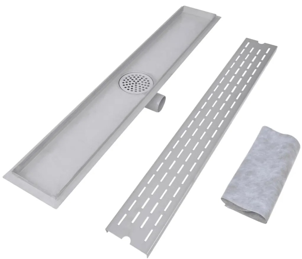 Dreno de chuveiro linear 2 pcs linhas 830x140 mm aço inoxidável