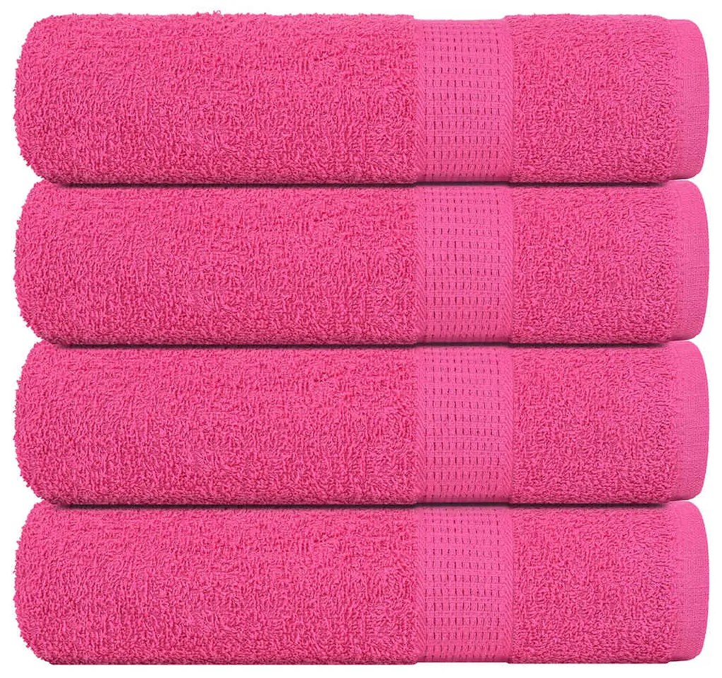 Toalhas de banho 4 pcs 100x150 cm 360 gsm 100% algodão rosa