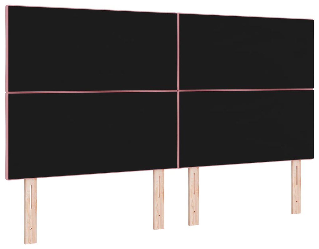 Cabeceira com Design de Blocos de Diamante em Rosa 180 cm de Veludo
