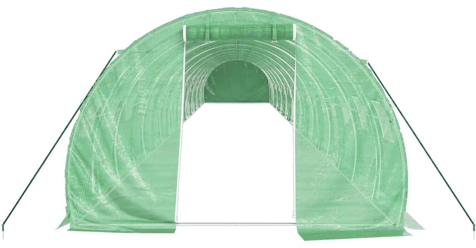 Estufa com estrutura de aço 60 m² 20x3x2 m verde