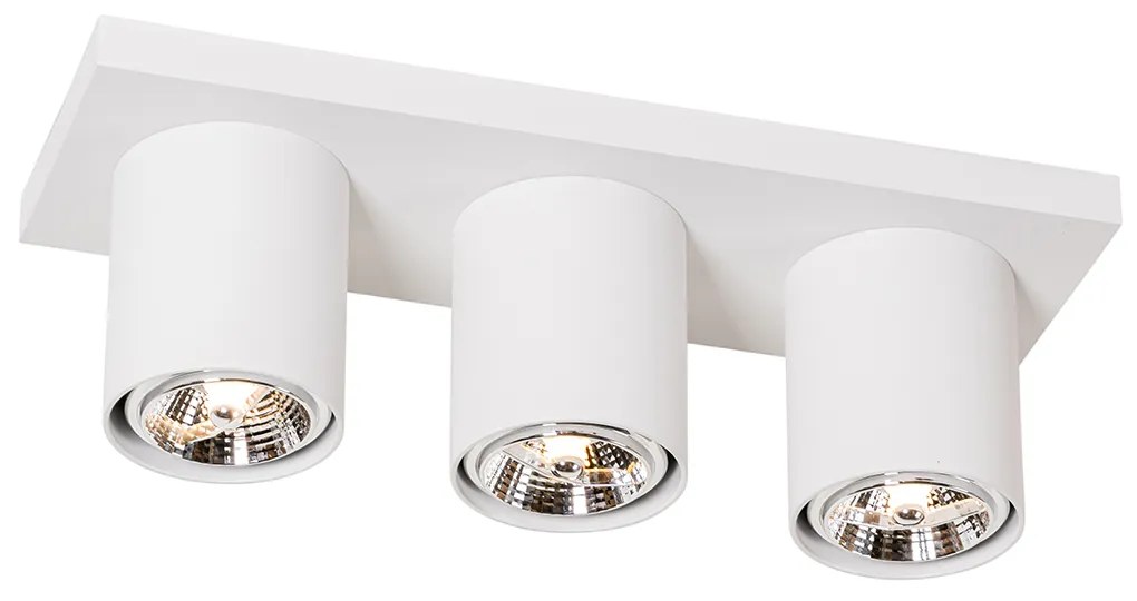 Candeeiro de teto moderno branco 3 luzes - Tubo Moderno