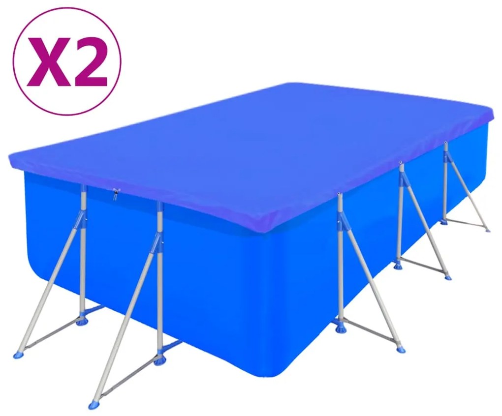 Coberturas de piscina retangulares 2 pcs PE 90 g/m² 400x207 cm