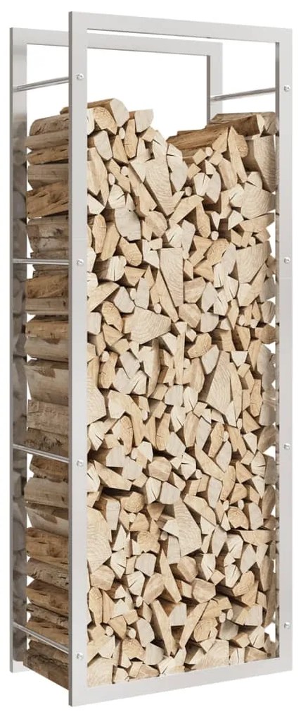 Suporte para lenha 50x28x132 cm aço inoxidável