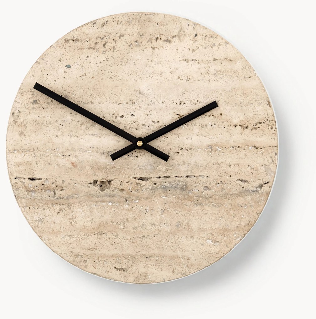 Relógio artesanal em travertino Loko