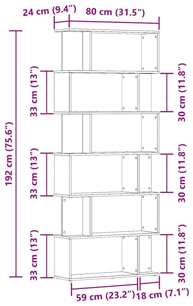 Armário de livros madeira velha 80x24x192 cm madeira trabalhada