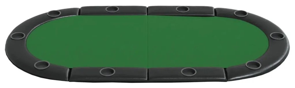Mesa tabuleiro póquer dobrável 10 jogadores 208x106x3cm verde