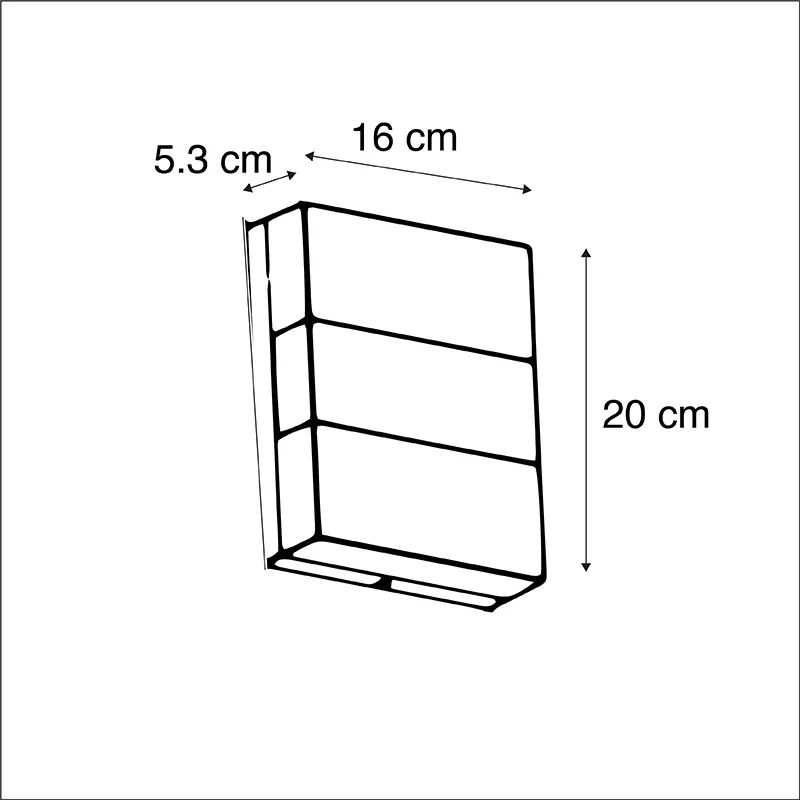 Candeeiro de parede exterior moderno preto IP44 com LED - Dualy Moderno
