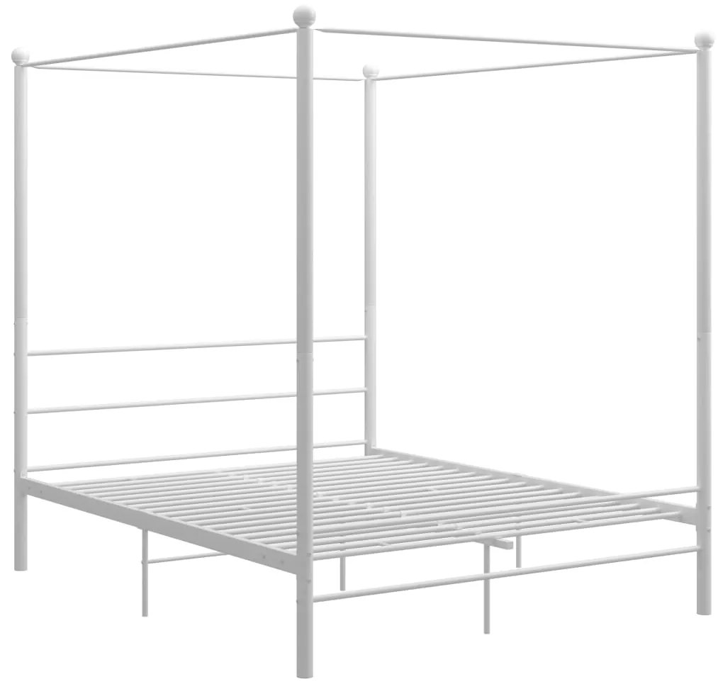 Estrutura de cama dossel 160x200 cm metal branco