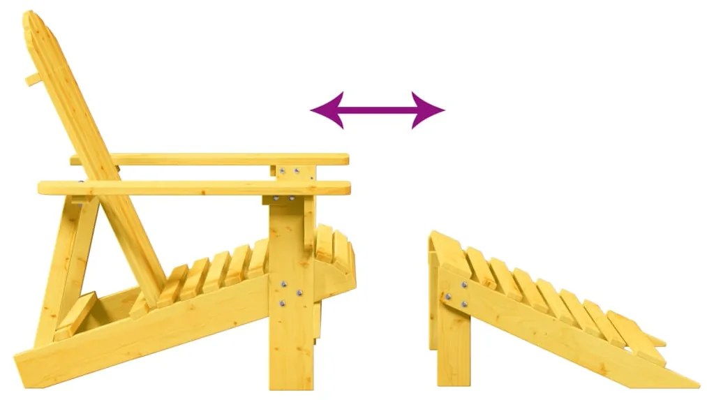 Cadeira adirondack com otomana madeira de abeto maciça amarelo
