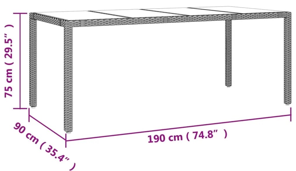 7 pcs conjunto de jantar p/ jardim com almofadões vime PE bege