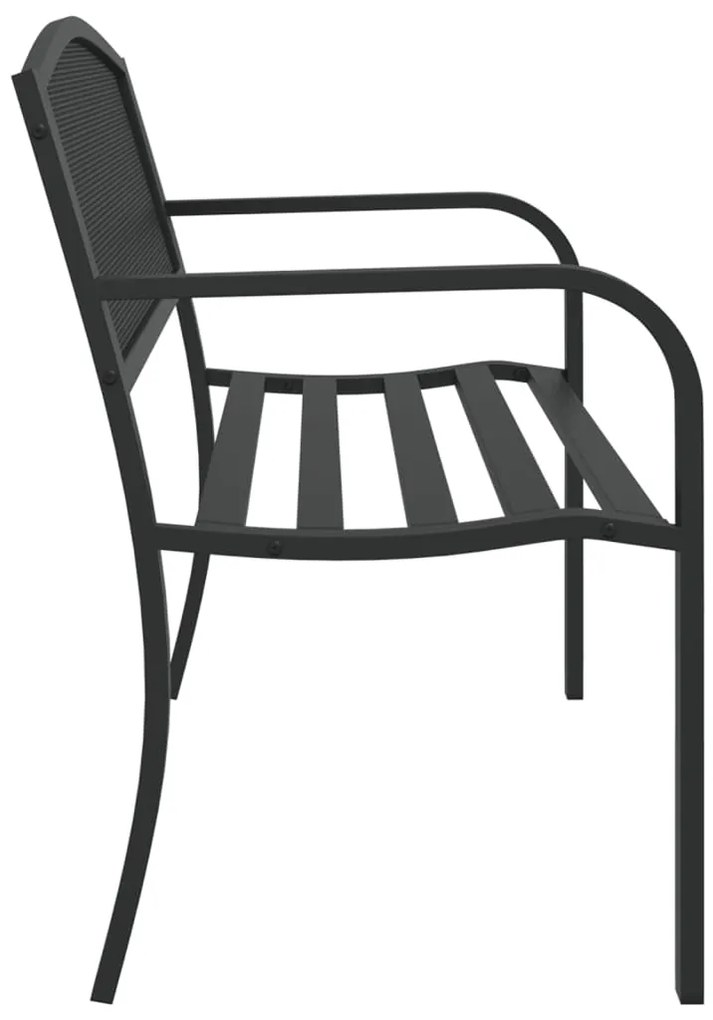 Banco de jardim 119 cm aço preto