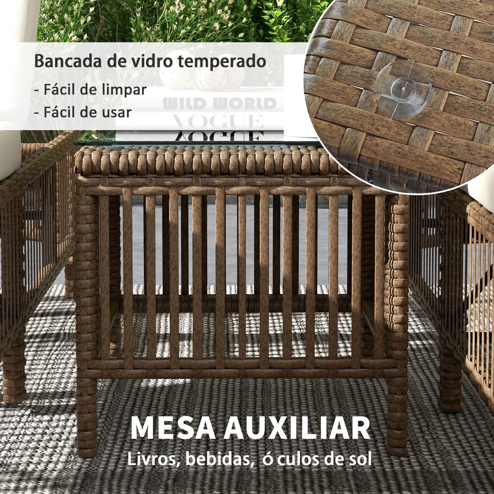 Conjunto de 2 Espreguiçadeiras de Jardim Espreguiçadeiras de Vime Sint