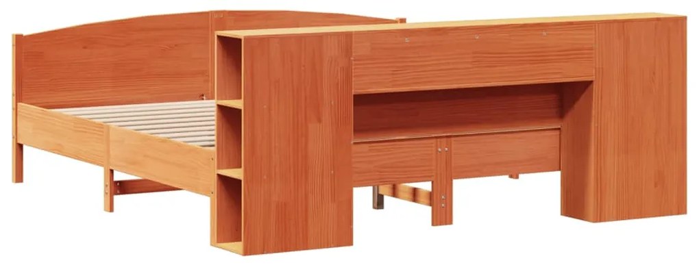 Cama com estante sem colchão 200x200 cm pinho maciço