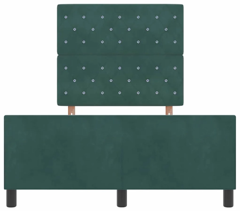 Cama vidaXL Verde Escuro 120x200 cm Veludo