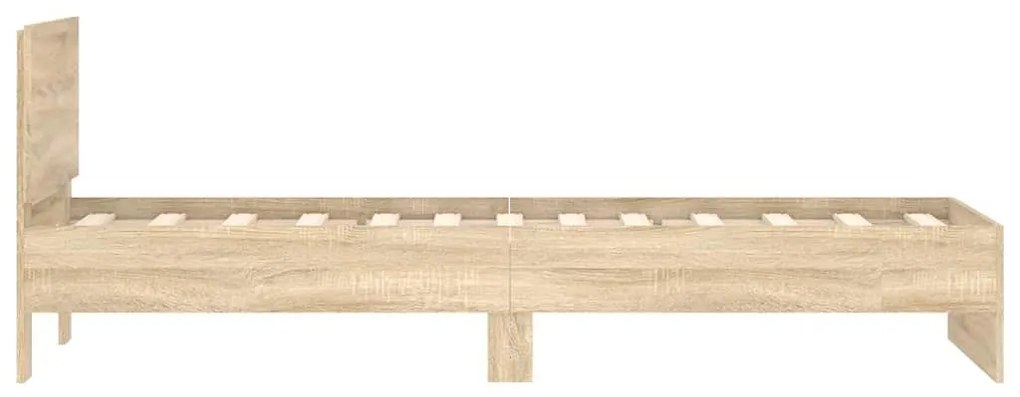 Cama sem colchão com cabeceira 75x190 cm carvalho sonoma