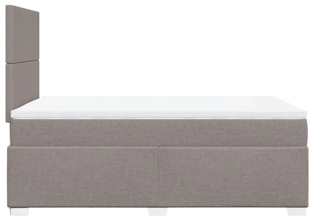 Cama boxspring c/ colchão 120x190cm tecido castanho-acinzentado