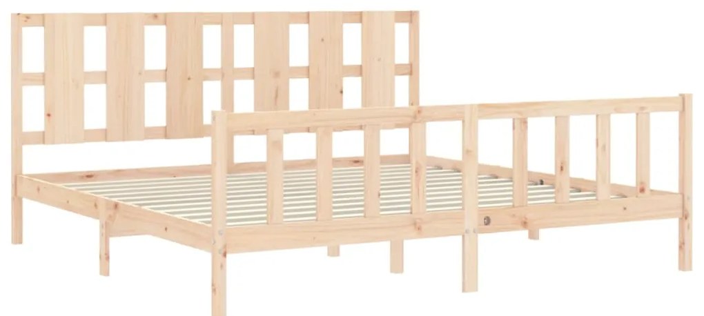Cama sem colchão 200x200 cm madeira de pinho maciça