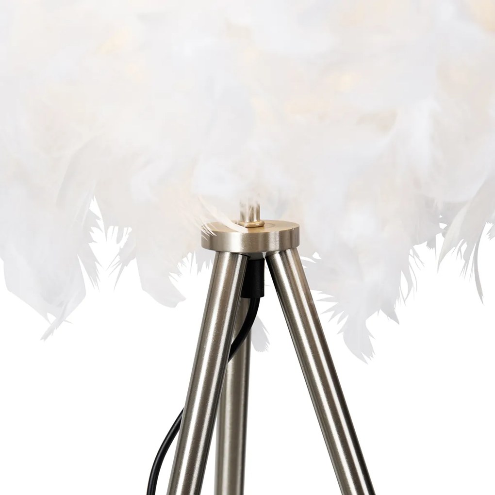 LED Candeeiro de pé inteligente romântico branco com Wi-Fi A60 - Feather Moderno