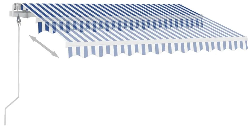 Toldo automático independente 350x250 cm azul e branco