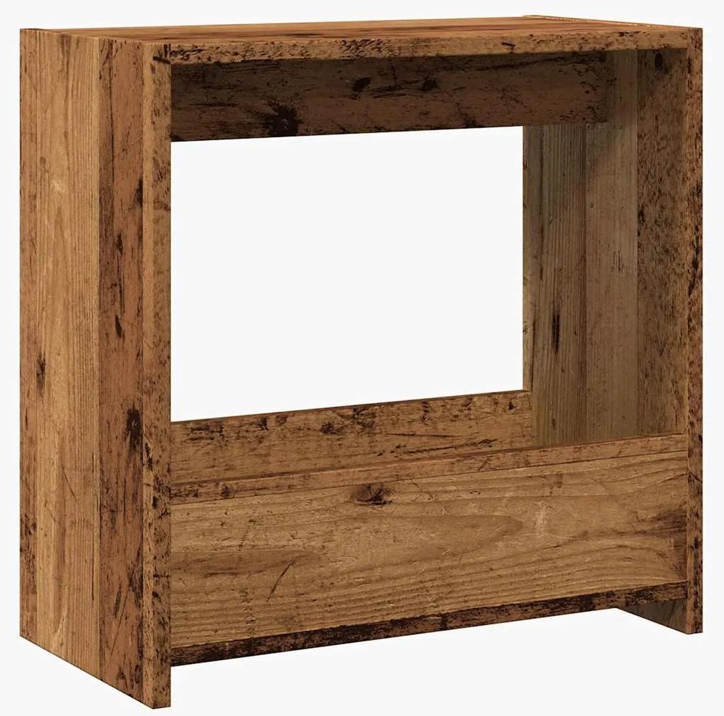 Mesa de apoio madeira velha 50x26x50 cm madeira trabalhada