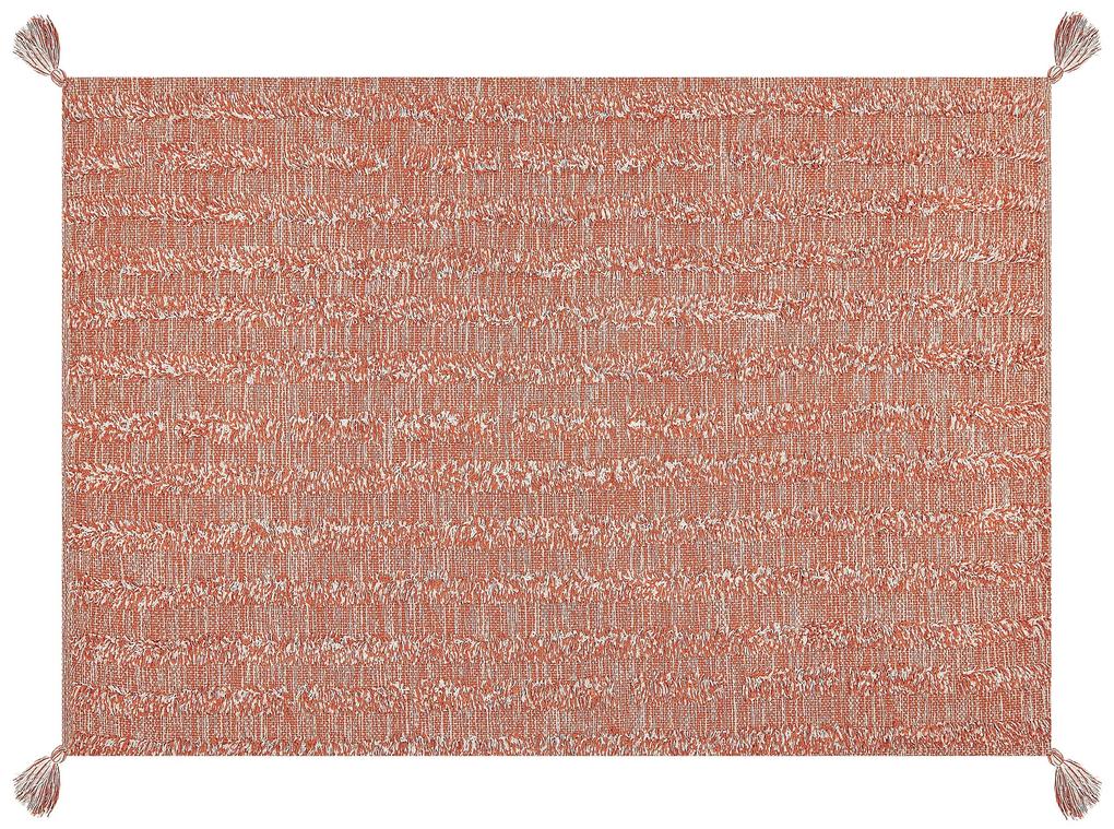 Tapete de algodão laranja 160 x 230 cm MUGLA Beliani