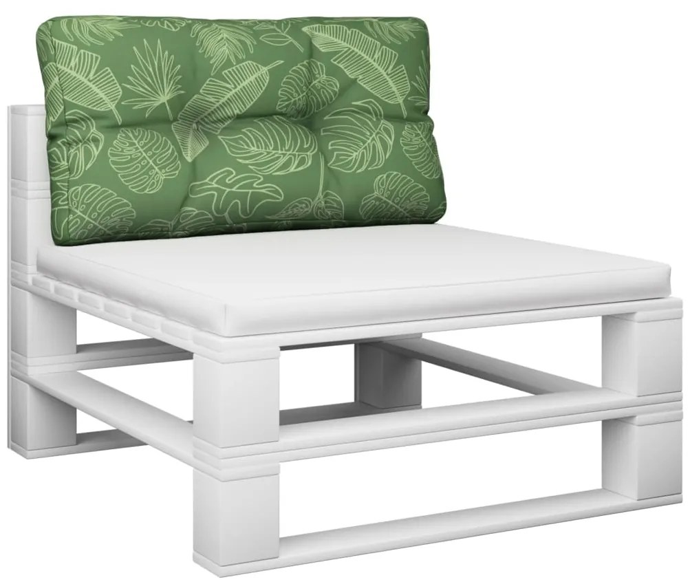 Almofadão para sofá de paletes 80x40x12 cm tecido padrão folhas