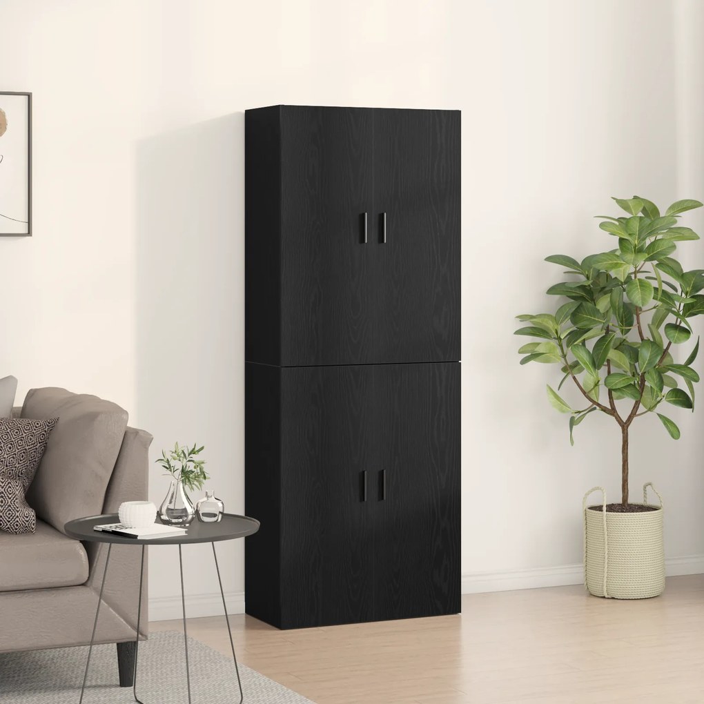 vidaXL Armários 2 pcs Carvalho Preto 69,5x34x180 cm Madeira de Engenharia