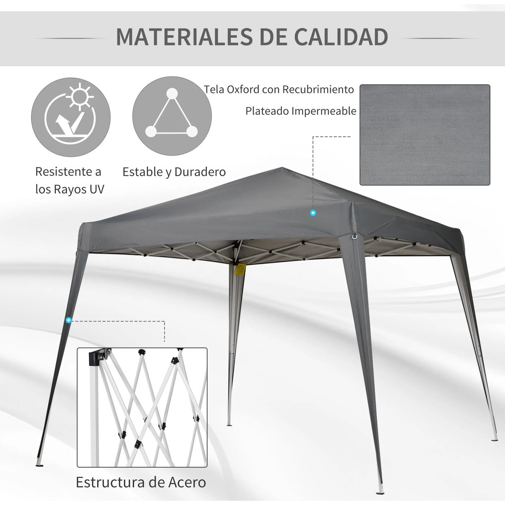 Outsunny Tenda Dobrável 297x297x250 cm Tenda com Desenho Pop Up para J