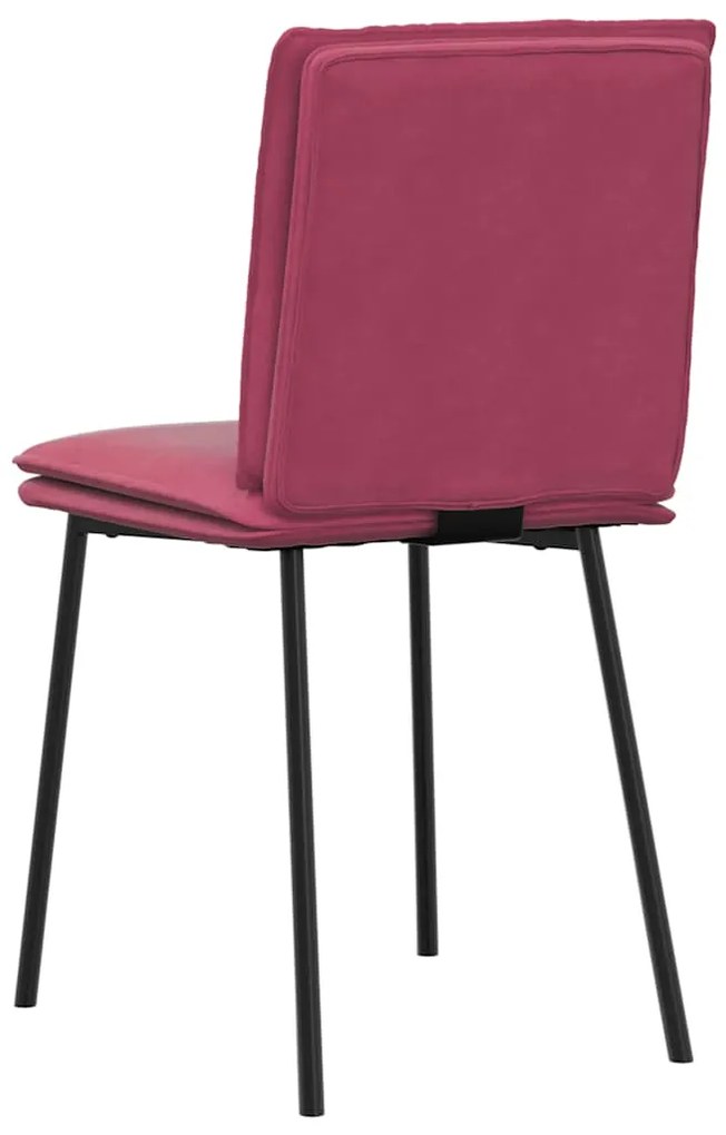 Cadeiras de jantar 2 pcs veludo vermelho tinto