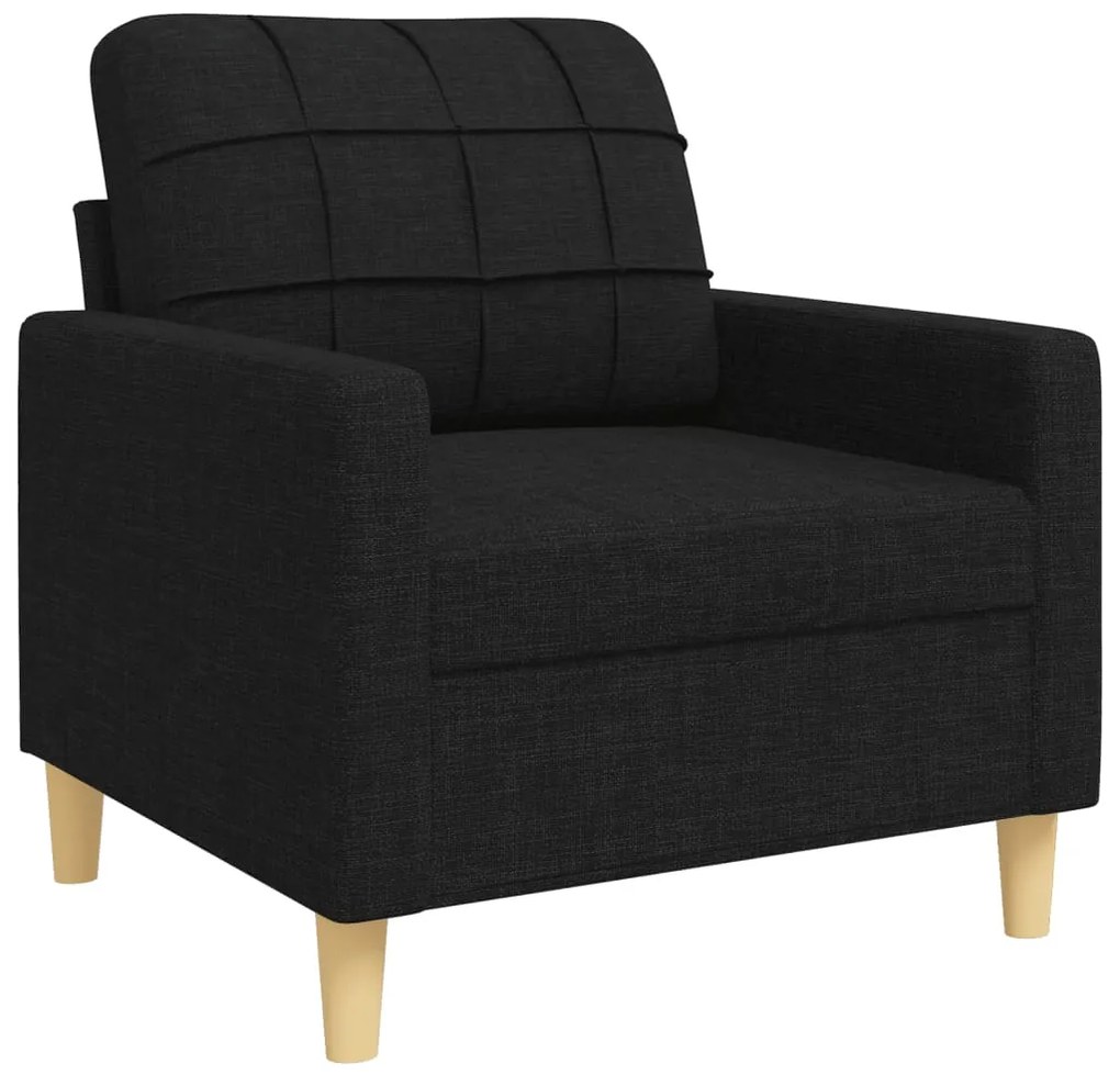 4 pcs conjunto de sofás c/ almofadas/apoio pés tecido preto
