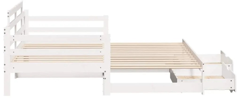 Sofá-cama com gavetão e gavetas sem colchão 80x200 cm branco
