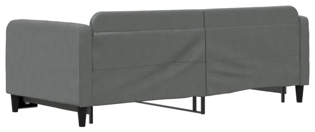 Sofá-cama com gavetão 90x200 cm tecido cinzento-escuro