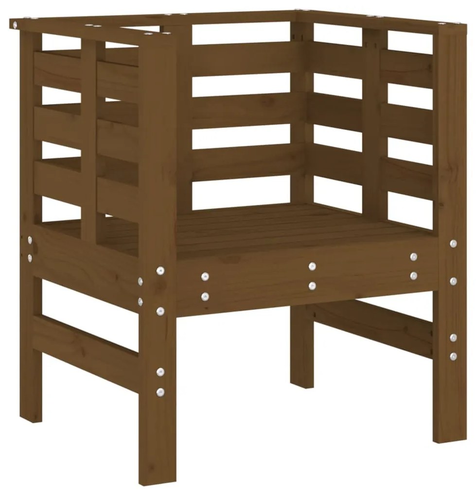 Cadeiras de jardim 2 pcs 61,5x53x71cm pinho maciço castanho-mel