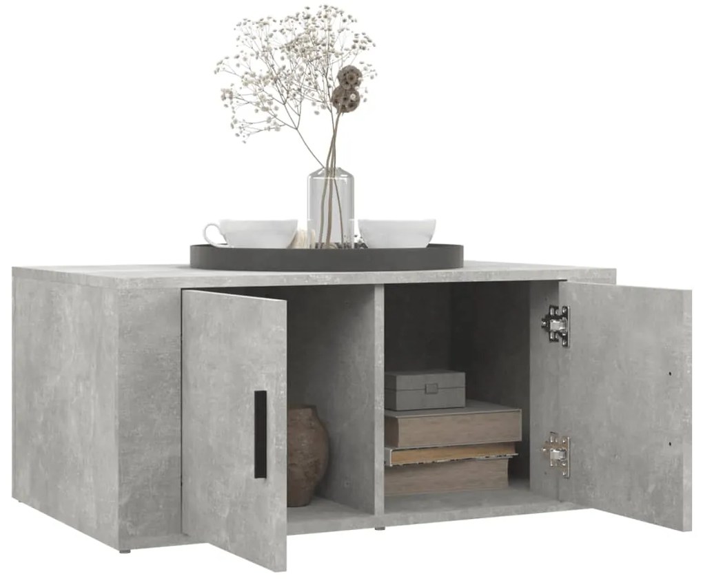 Mesa de centro 80x50x36 cm derivados madeira cinzento cimento