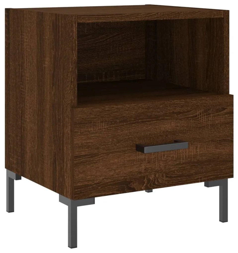 Mesa de cabeceira 2 pcs derivados de madeira carvalho castanho