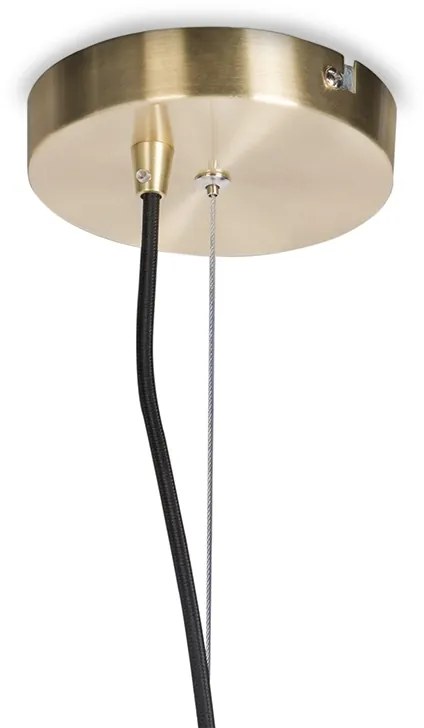 Candeeiro Suspenso Moderno Latão com Vidro Fumado 50 cm - Ball Moderno,Retro