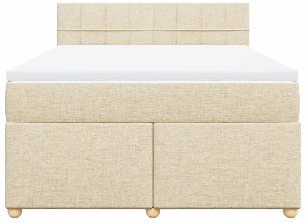 Cama com molas/colchão 140x200 cm tecido cor creme