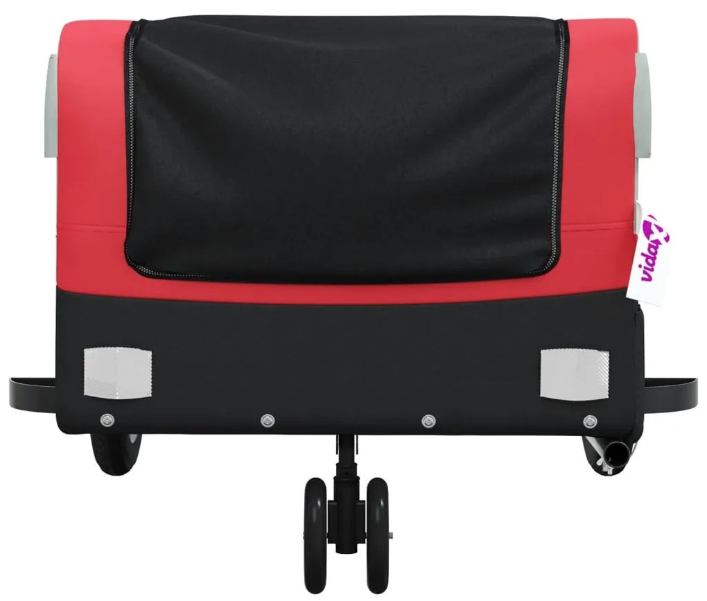 Reboque para bicicleta 30 kg ferro preto e vermelho
