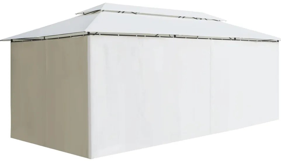 Gazebo com cortinas 600x298x270 cm 180g/m² branco