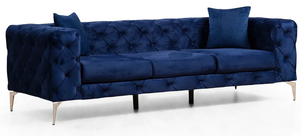 Sofá de 3 Lugares Como – Azul Marinho – 237 x 70 x 90 cm