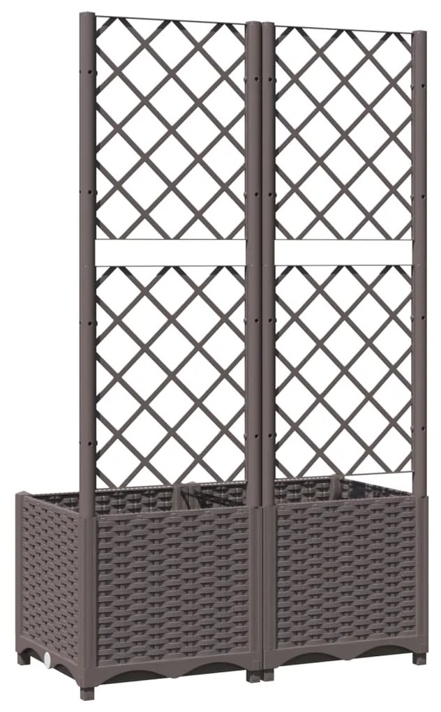 Vaso/floreira jardim c/ treliça 80x40x136 cm PP castanho